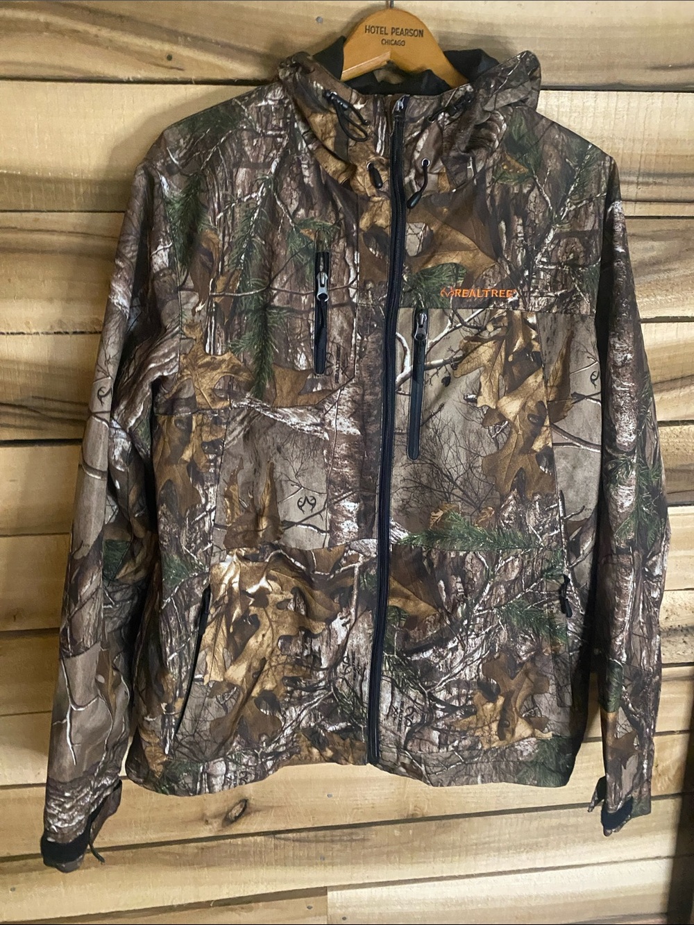 Realtree Camo Softshell Hunting parka windbreaker Jacket Brown Green medium
